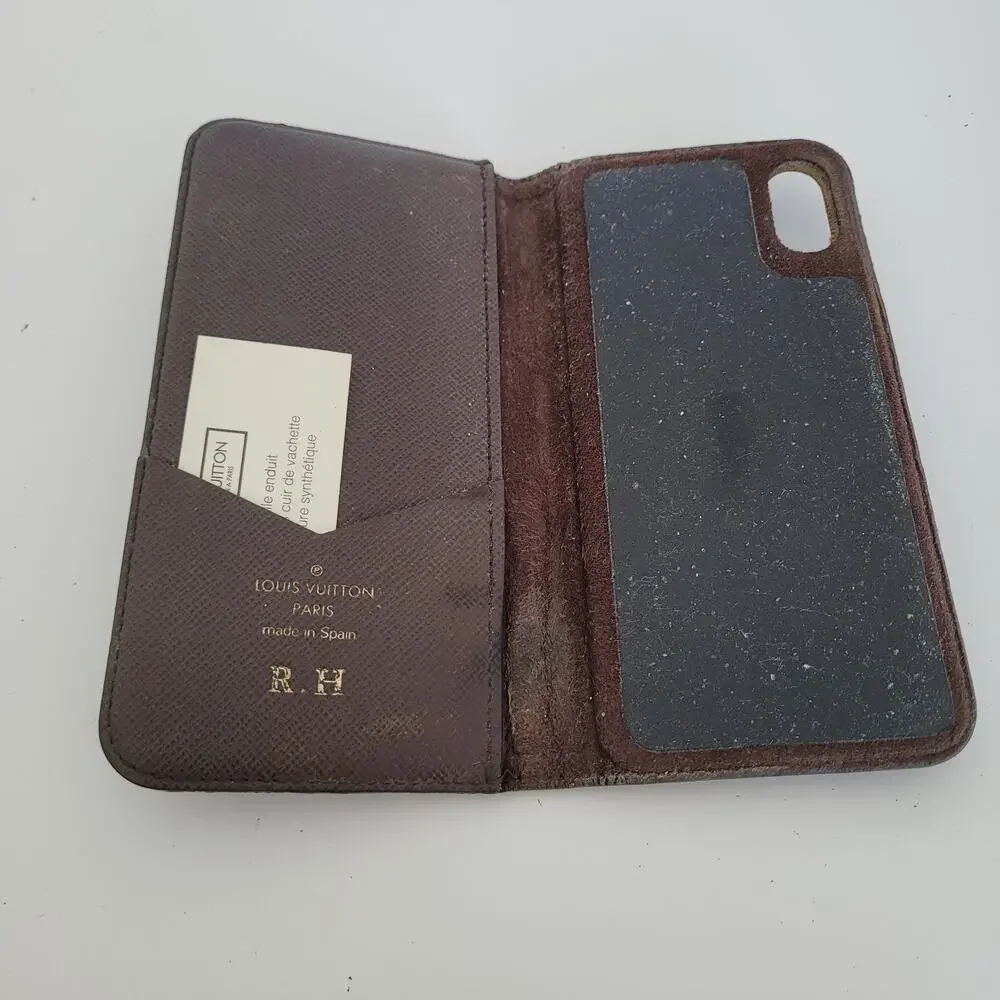 Authentic‎ Louis Vuitton LV Monogram Folio iPhone X Case Brown Phone Case
